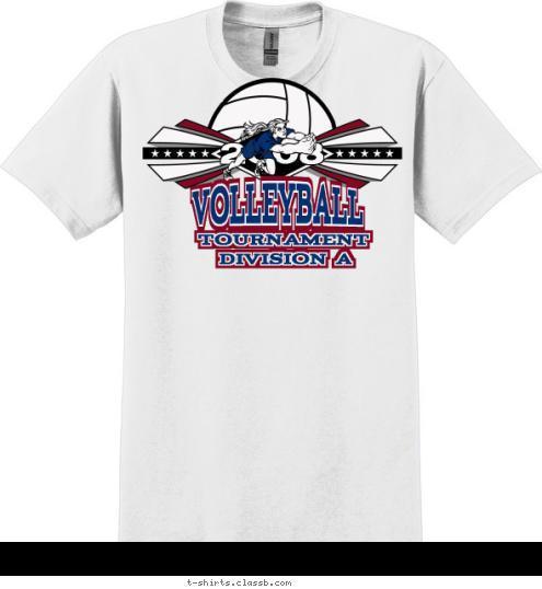 VOLLEYBALL 2008 DIVISION A Tournament T-shirt Design SP1263