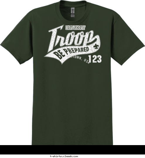 123 ANYTOWN, USA BOY SCOUT T-shirt Design 