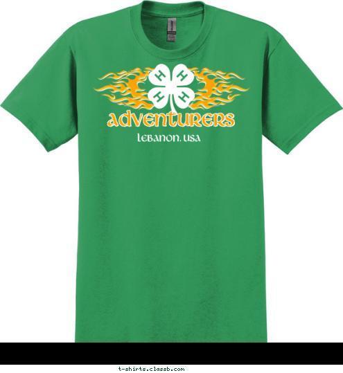 Lebanon, USA Adventurers T-shirt Design burning rubber