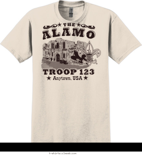ALAMO THE  Anytown, USA TROOP 123 T-shirt Design SP2227