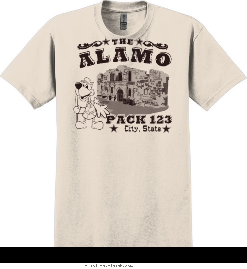 PACK 123 City, State ALAMO THE  T-shirt Design SP2228