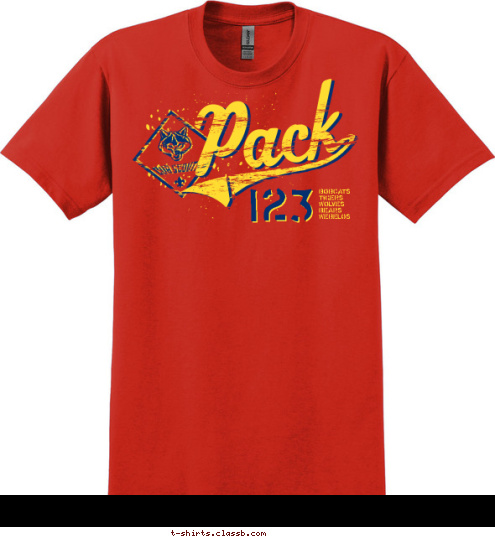 123 BOBCATS
TIGERS
WOLVES
BEARS
WEBELOS T-shirt Design SP2232