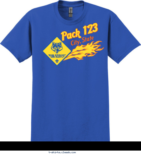 Pack 123 City, State T-shirt Design SP2234