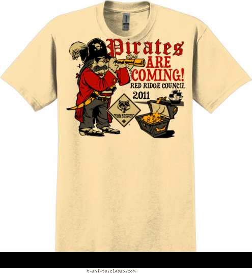 2011 RED RIDGE COUNCIL COMING! ARE  Pirates T-shirt Design 