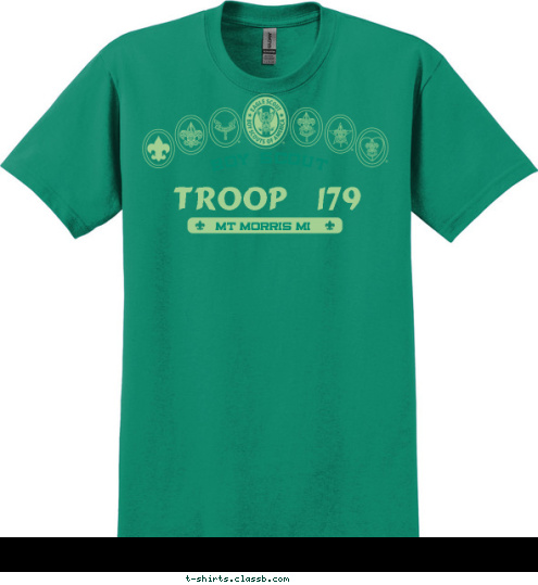 TROOP 179 MT MORRIS MI BOY SCOUT T-shirt Design 