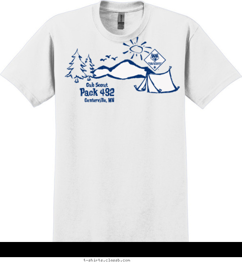 If lost in the woods, please return to Pack 432 Centerville, MN Cub Scout Pack 432 T-shirt Design 