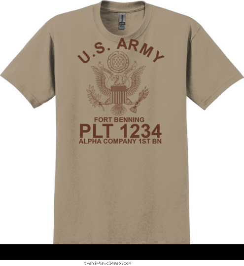 ALPHA COMPANY 1ST BN PLT 1234 FORT BENNING U.S. ARMY T-shirt Design SP2199