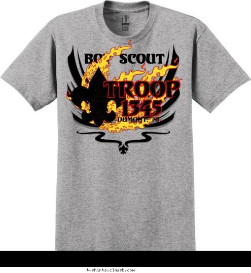 Dumont, NJ TROOP
1345 Boy Scout T-shirt Design 