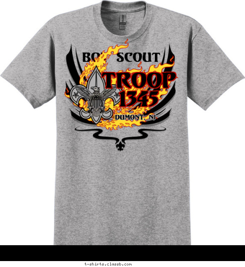 Dumont, NJ TROOP
1345 Boy Scout T-shirt Design 