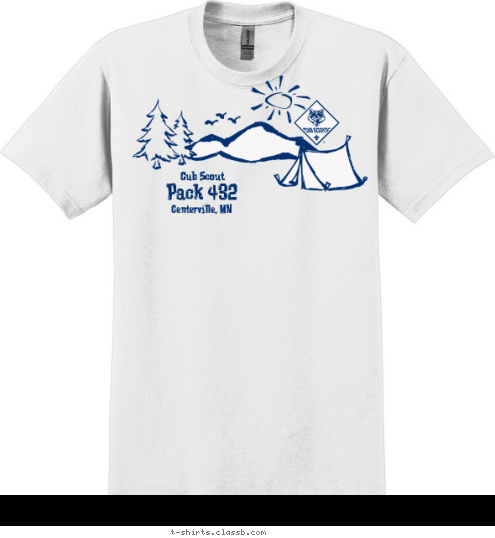 If found lost in the woods, please return to Pack 432 Centerville, MN Cub Scout Pack 432 T-shirt Design 