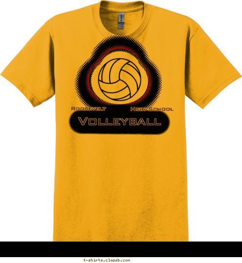 High School
 Roosevelt Volleyball T-shirt Design sp1059