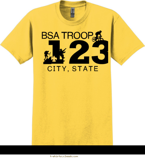 123 CITY, STATE BSA TROOP T-shirt Design SP579
