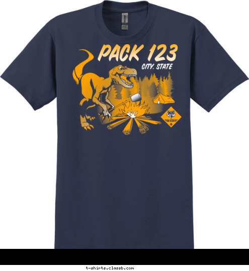 PACK 123 PACK 123 CITY, STATE PACK 123 T-shirt Design SP74