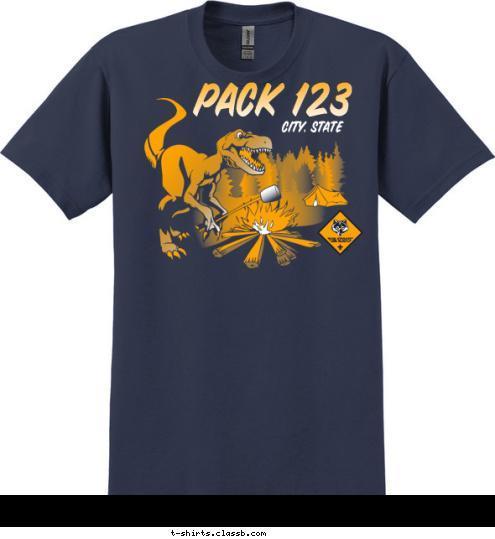 PACK 123 PACK 123 CITY, STATE PACK 123 T-shirt Design SP74