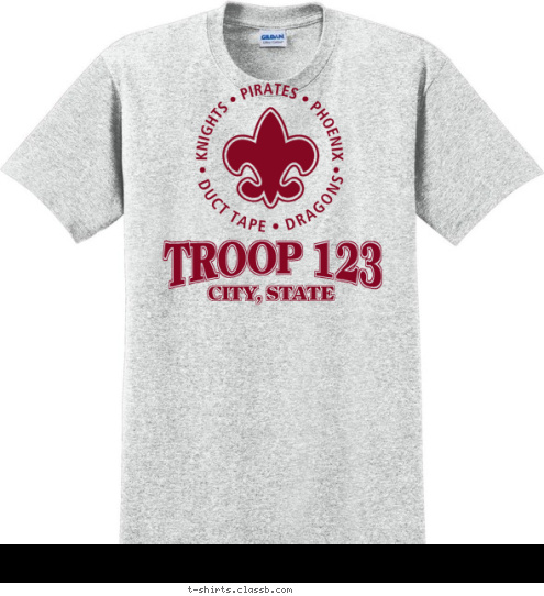 TROOP 123 CITY, STATE T-shirt Design SP441
