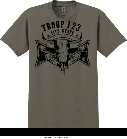 TROOP 123 CITY, STATE TREK            2017 T-shirt Design SP595