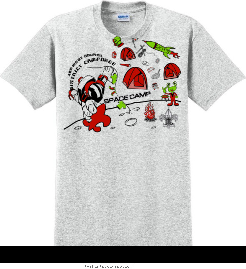 2013 SPACE CAMP RED RIDGE COUNCIL DISTRICT CAMPOREE T-shirt Design sp851