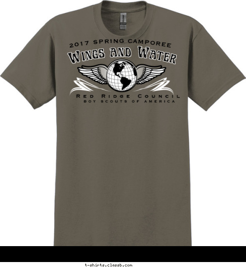 BOY SCOUTS OF AMERICA Red Ridge Council Wings and Water 2017 SPRING CAMPOREE T-shirt Design SP864