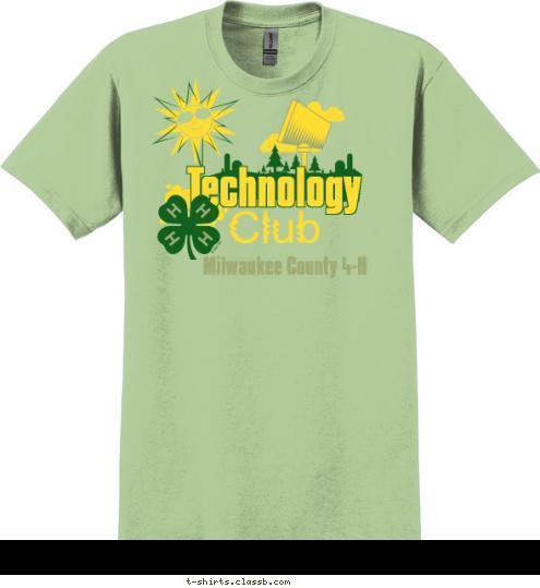 USA Club Milwaukee County 4-H Technology T-shirt Design 