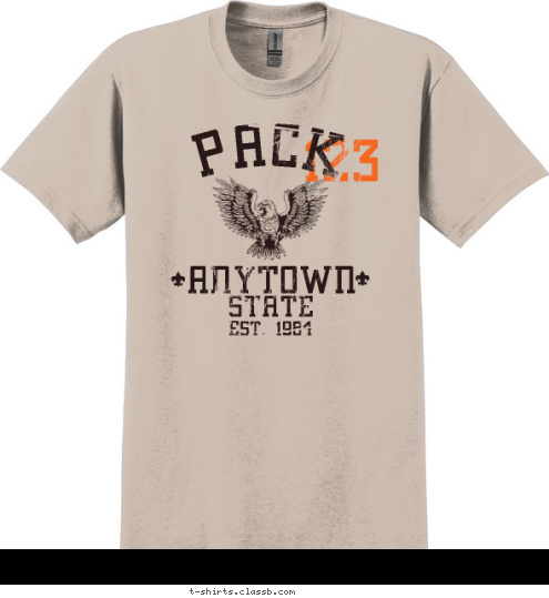 EST. 1984 PACK 123 ANYTOWN STATE EST. 1984 T-shirt Design SP1479