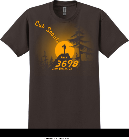 Simi Valley, CA 3698 Pack Cub Scouts T-shirt Design 