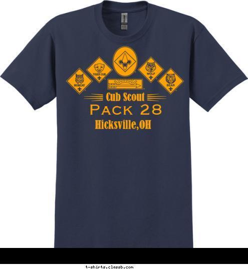 Hicksville,OH Pack 28 Cub Scout  T-shirt Design 