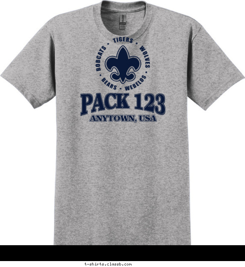 PACK 123 ANYTOWN, USA T-shirt Design 