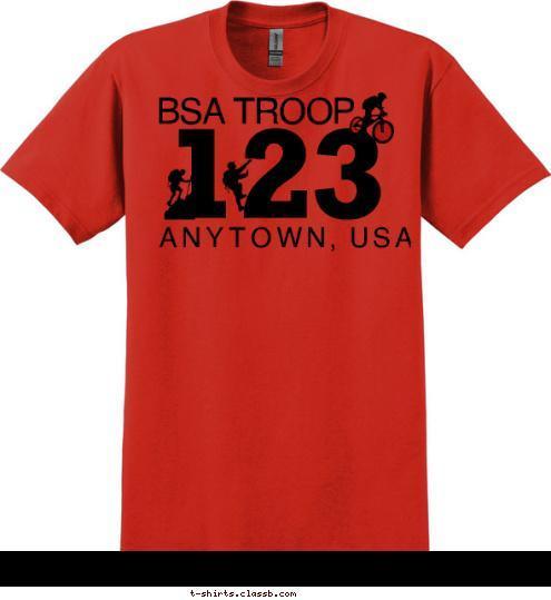 123 ANYTOWN, USA BSA TROOP T-shirt Design 