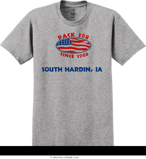 South Hardin, IA Since 1968 Pack 398 T-shirt Design 