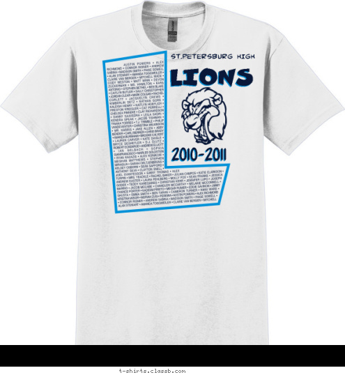 2010-2011 LIONS ST.PETERSBURG HIGH T-shirt Design 