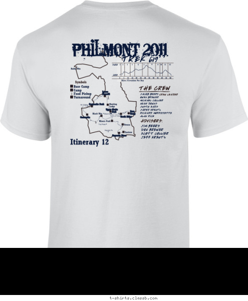 PHILMONT Troop 125  Houston, Texas 2010 Trek 27 BOY SCOUTS OF AMERICA PHILMONT 2011 TREK 619 THE CREW JACOB BEERS
OWEN BREWER
MICHAEL COLLIER
NOAH DOWNS
JUSTIN EADS
JARED KREUTZ
RICHARD MORRISSETTE
ALAN RICE
 CREW LEADER ADVISORS: JIM BEERS
DON BREWER
SCOTT COLLIER
JEFF KREUTZ Itinerary 12 T-shirt Design 