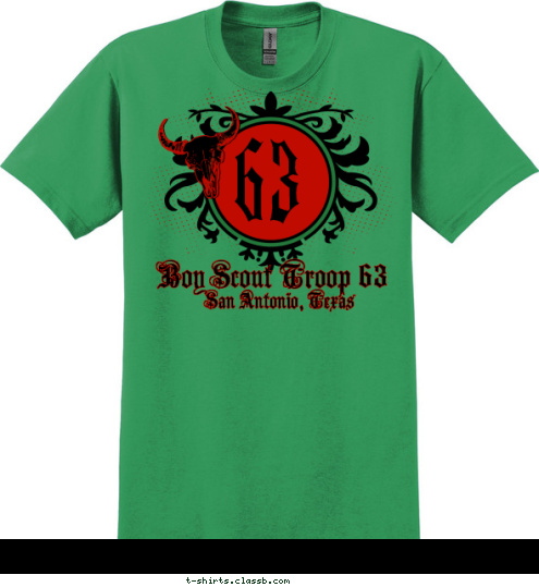 Kayaking Rifle shooting Canoeing
 Shotgun shooting Archery Troop  Camping
 Water Sports Hiking 63 Boy Scout Troop 63 San Antonio, Texas 63 T-shirt Design 