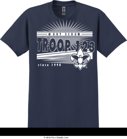 TROOP 123 since 1998 BOY SCOUT T-shirt Design 