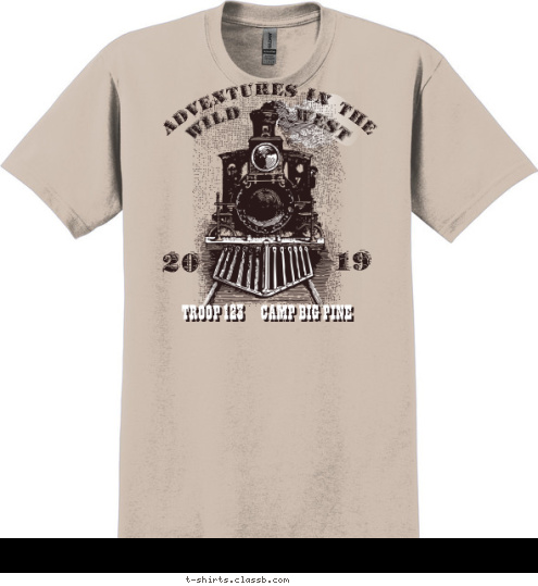 TROOP 123     CAMP BIG PINE WEST WILD ADVENTURES IN THE 12 20 T-shirt Design SP2136