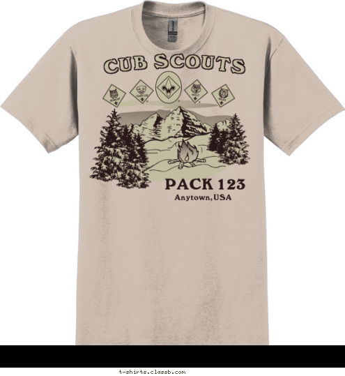 Anytown, USA PACK 123 CUB SCOUTS T-shirt Design 