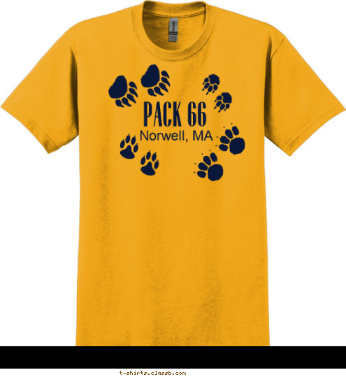 Norwell, MA Leave Nothing But Footprints... PACK 66 T-shirt Design 