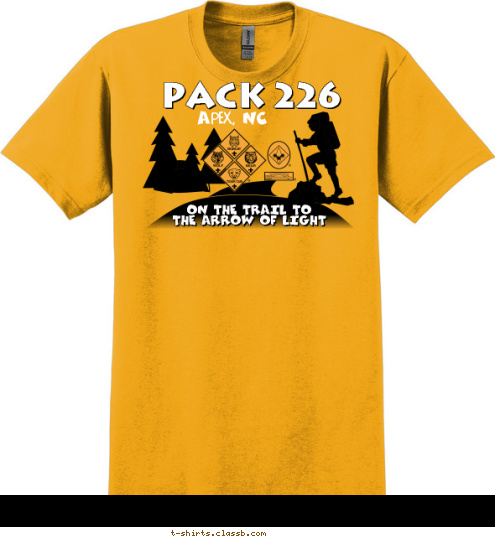 ON THE TRAIL TO
THE ARROW OF LIGHT
 PACK 226 Apex, NC T-shirt Design 