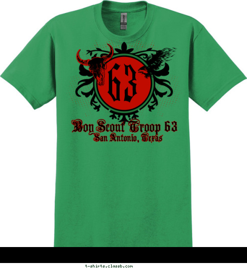 Kayaking Rifle shooting Canoeing
 Shot gun shooting Archery Troop  Camping
 Water Sports Hiking 63 Boy Scout Troop 63 San Antonio, Texas 63 T-shirt Design 