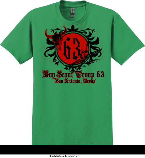 Kayaking Rifle shooting Canoeing
 Shot gun shooting Archery Troop  Camping
 Water Sports Hiking 63 Boy Scout Troop 63 San Antonio, Texas 63 T-shirt Design 