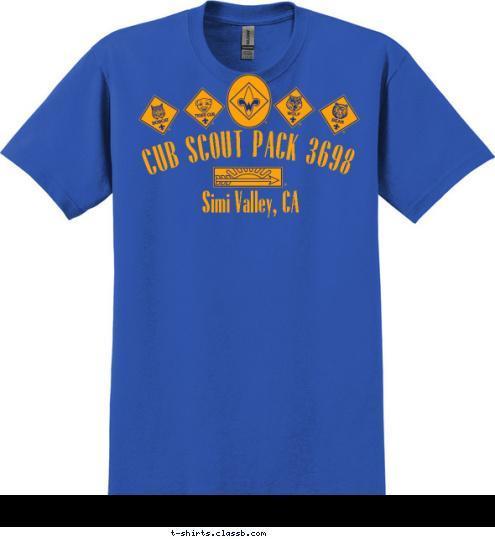 Simi Valley, CA CUB SCOUT PACK 3698 T-shirt Design 