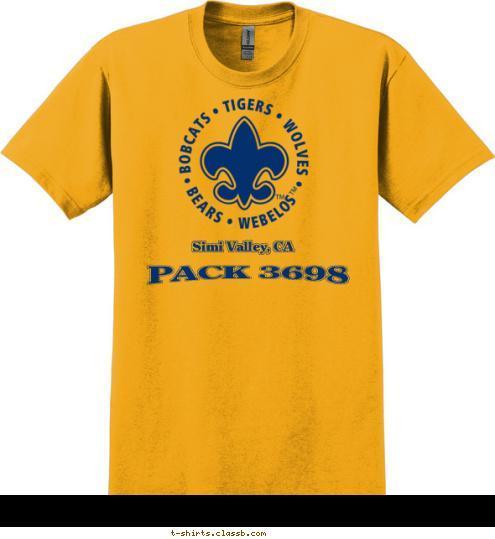 Simi Valley, CA PACK 3698 T-shirt Design 