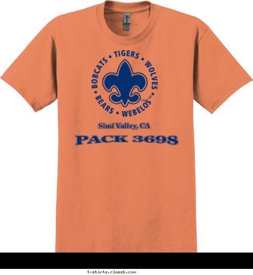 Simi Valley, CA PACK 3698 T-shirt Design 