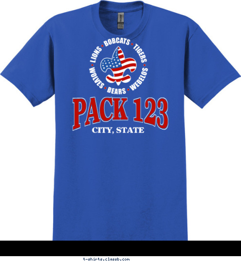 PACK 123 CITY, STATE T-shirt Design sp1432