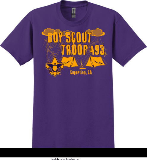 TROOP 493 Cupertino, CA BOY SCOUT T-shirt Design 