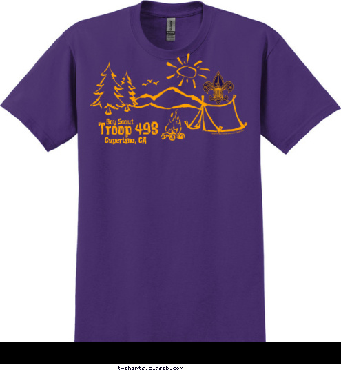 Troop 493 Cupertino, CA Boy Scout T-shirt Design 