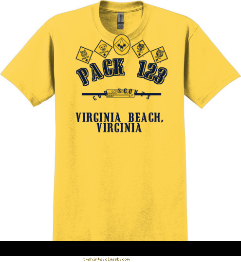 CUB SCOUTS Virginia Beach, Virginia  PACK 123 T-shirt Design 