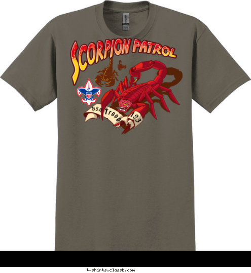 New Text BSA Troop 123 T-shirt Design sp2797