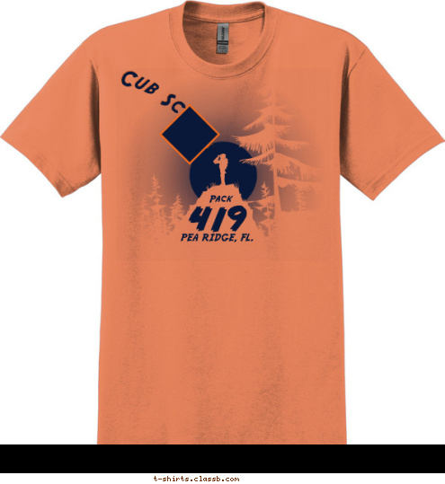 419
 PEA RIDGE, FL. 419
 Pack Cub Scouts T-shirt Design 