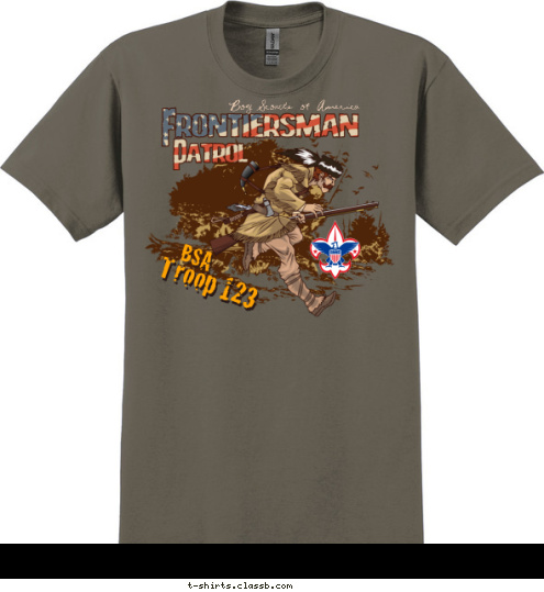 Boy Scouts of America Troop 123 BSA T-shirt Design sp2807