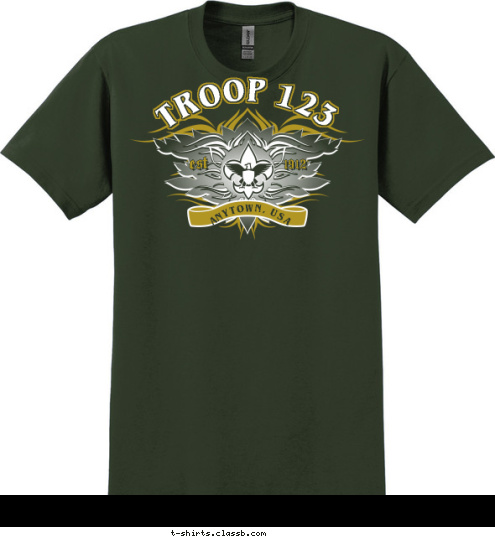 TROOP 123 ANYTOWN, USA est 1912 T-shirt Design 